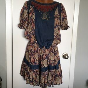 Denim and Paisley Dress, size 6, 103